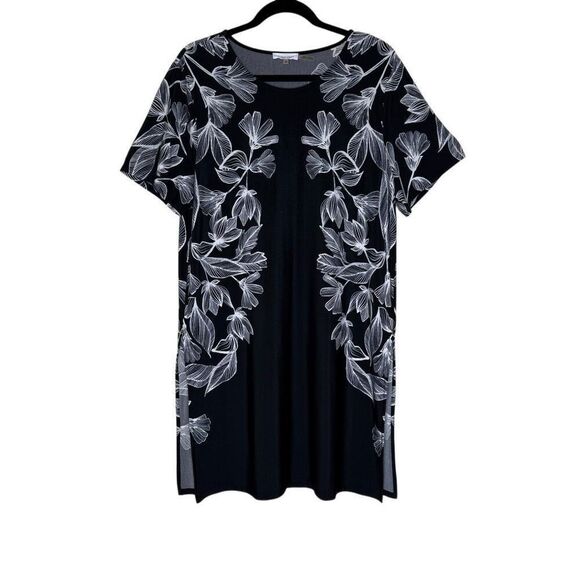 Calvin Klein Black & White Tunic/Swim Cover/Dress Sz XL Pool, Casual, Vacation - Picture 1 of 9